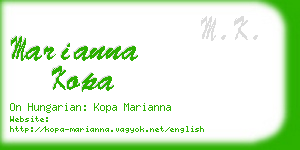 marianna kopa business card